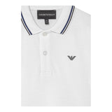 Emporio Armani Polo Mezza Manica Tinta Unita con Logo per Bambino 8N4F30 BIANCO EMPORIO ARMANI 