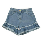 Naice Short In Denim Tinta Unita con Girovita Regolabile per Bambina 24122 AZZURRO NAICE 