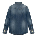 Dsquared2 Camicia Manica Lunga In Denim Tinta Unita per Bambino DQ02DG AZZURRO DSQUARED2 
