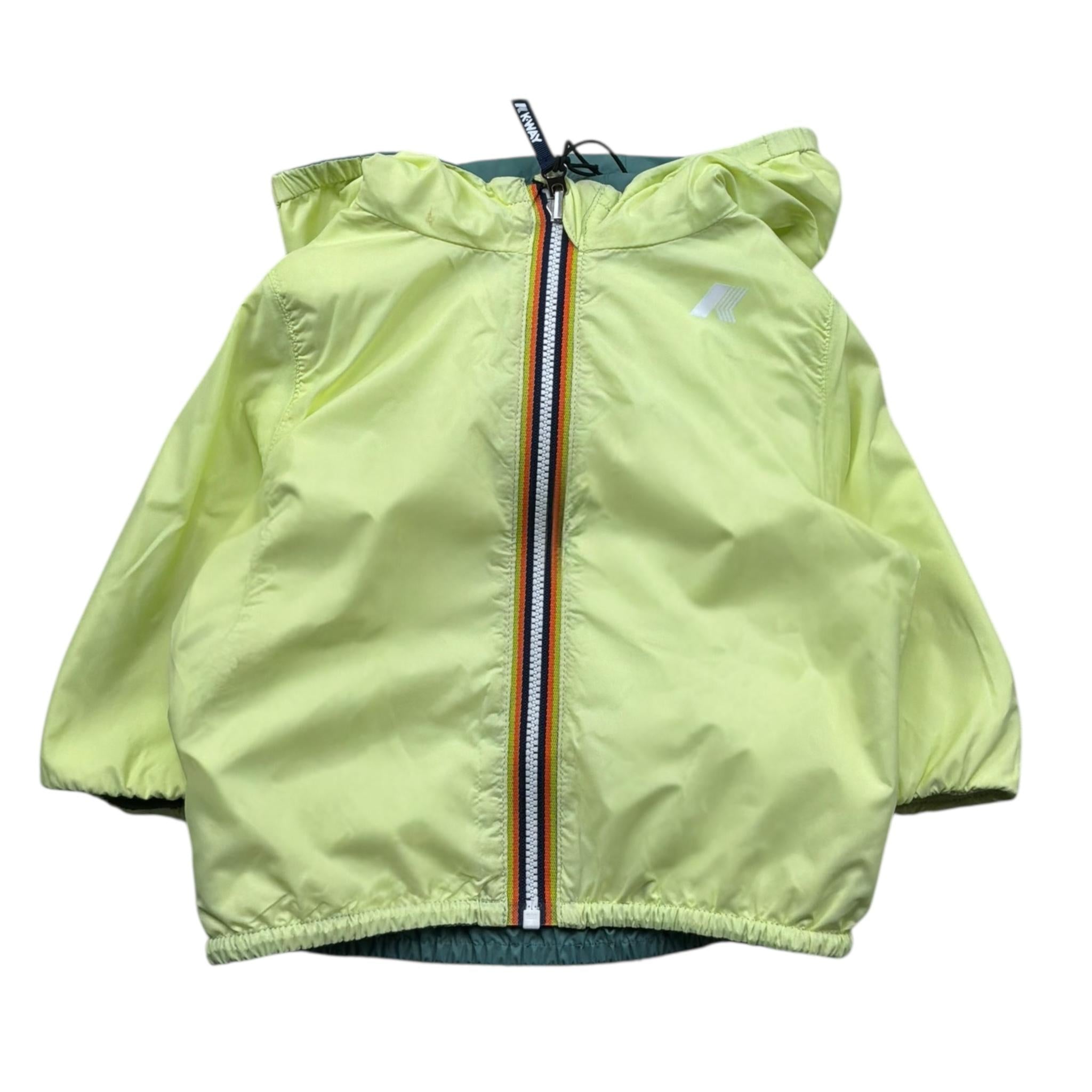 K-Way Giubbino Reversibile con Zip E Cappuccio per Neonato K2123IW VERDE K-WAY 