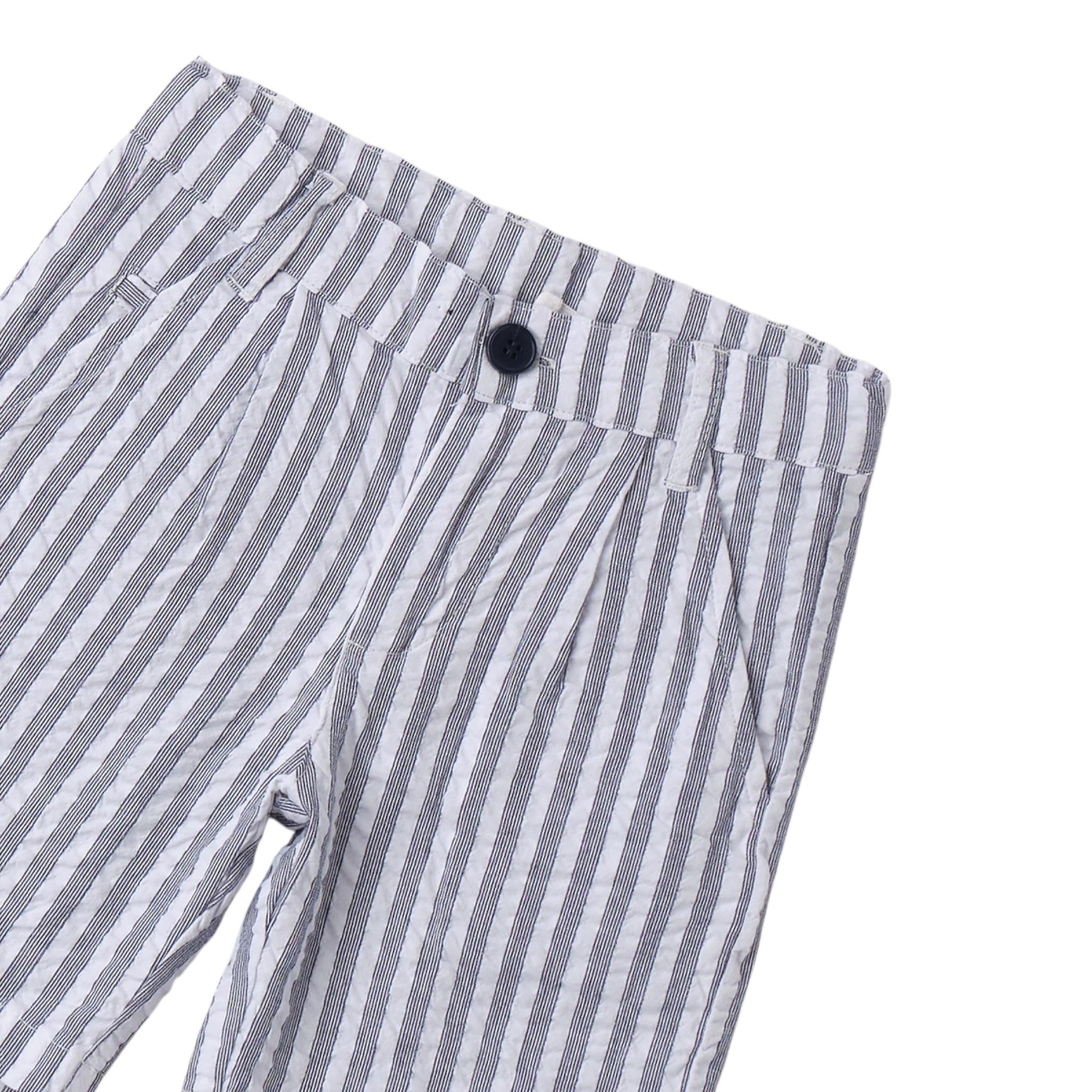 Sarabanda Bermuda Bicolore con Fantasia A Righe per Neonato 0B152N BIANCO/GRIGIO SARABANDA 