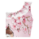 Monnalisa Costume Intero Tinta Unita con Stampa Bamby per Bambina 19E060 ROSA MONNALISA 