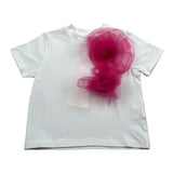 Vicolo T-Shirt Girocollo Tinta Unita con Applicazione per Bambina 3146M00265 BIANCO VICOLO 