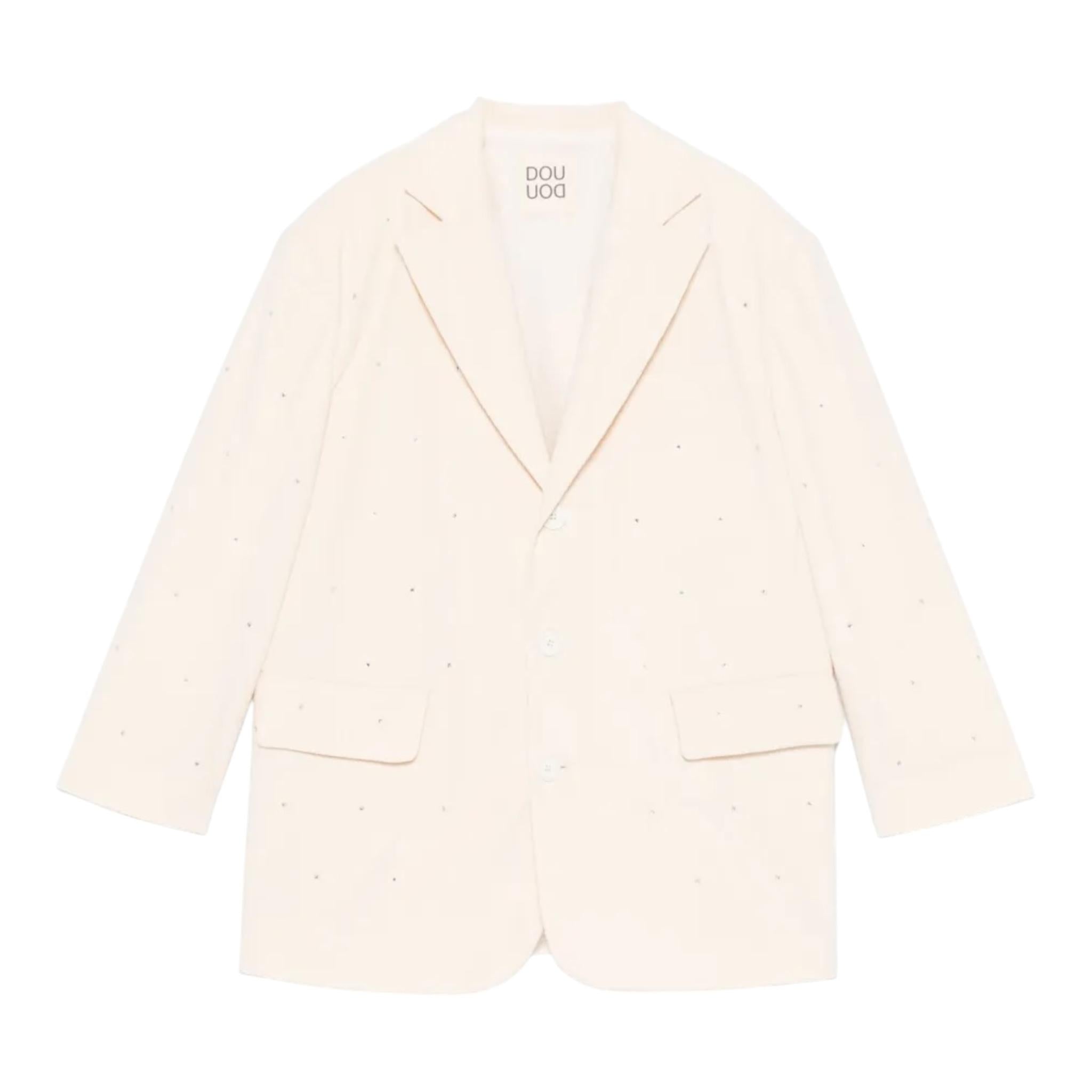 DOU DOU giacca tinta unita con brillantini Beige per Bambina DV2A14 BEIGE DOU DOU 