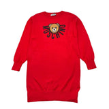 MOSCHINO abito in maglia girocollo tinta unita con stampa Rosso per Bambina HDV0GZ ROSSO MOSCHINO 
