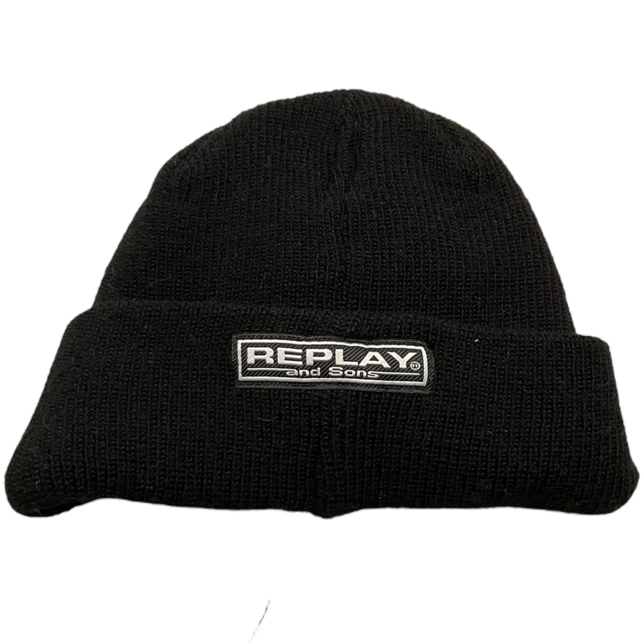 REPLAY & SONS cappello tinta unita con logo Nero per Bambino R2092 NERO REPLAY & SONS 