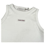 Calvin Klein Abito Tinta Unita Giromanica con Logo per Bambina IG0IG02906XX PANNA CALVIN KLEIN 