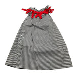 Piccola Ludo Abito Tinta Unita con Fantasia A Righe per Bambina BS10WB023 BIANCO PICCOLA LUDO 