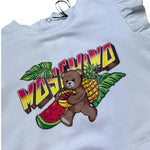 Moschino Abito Mezza Manica Tinta Unita con Fantasia per Neonata MDV0D7 BIANCO MOSCHINO 