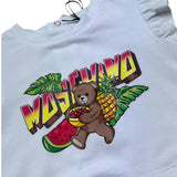 Moschino Abito Mezza Manica Tinta Unita con Fantasia per Neonata MDV0D7 BIANCO MOSCHINO 