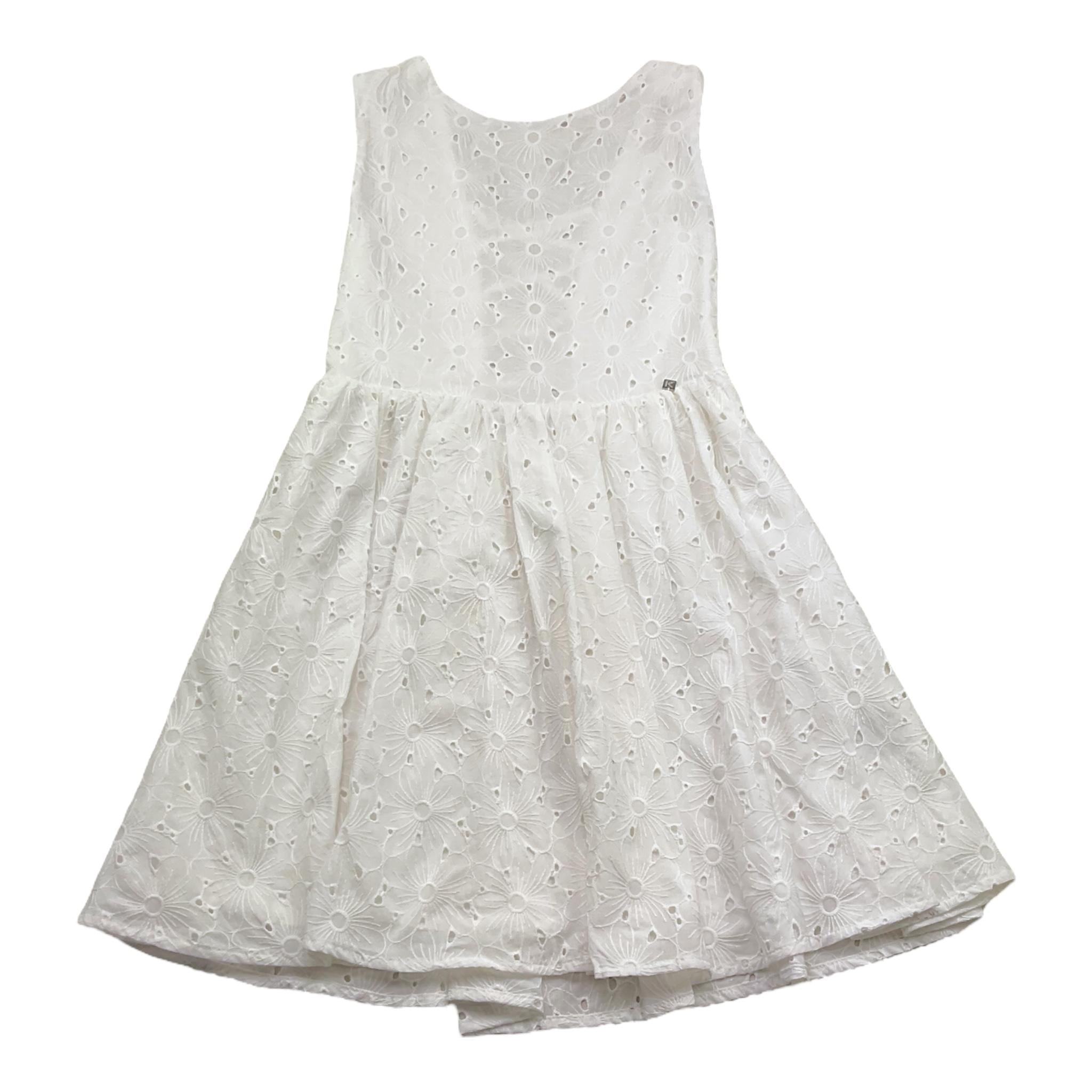 Kocca Abito Giromanica Tinta Unita con Ricami per Bambina P23JAB9316AAUN0000 BIANCO Kocca 