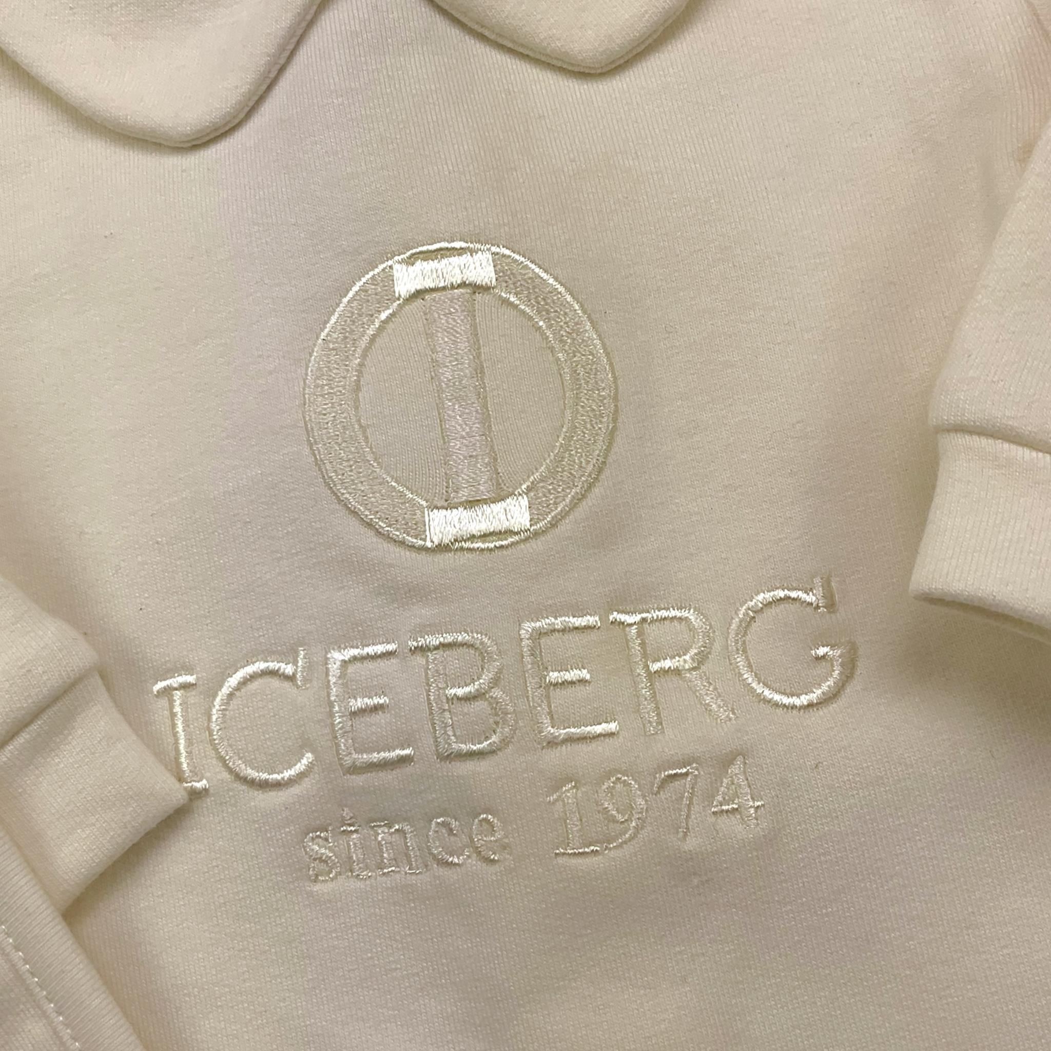 ICEBERG set tutina-bavetta tinta unita con logo Panna per Neonato SETICE5350N PANNA ICEBERG 