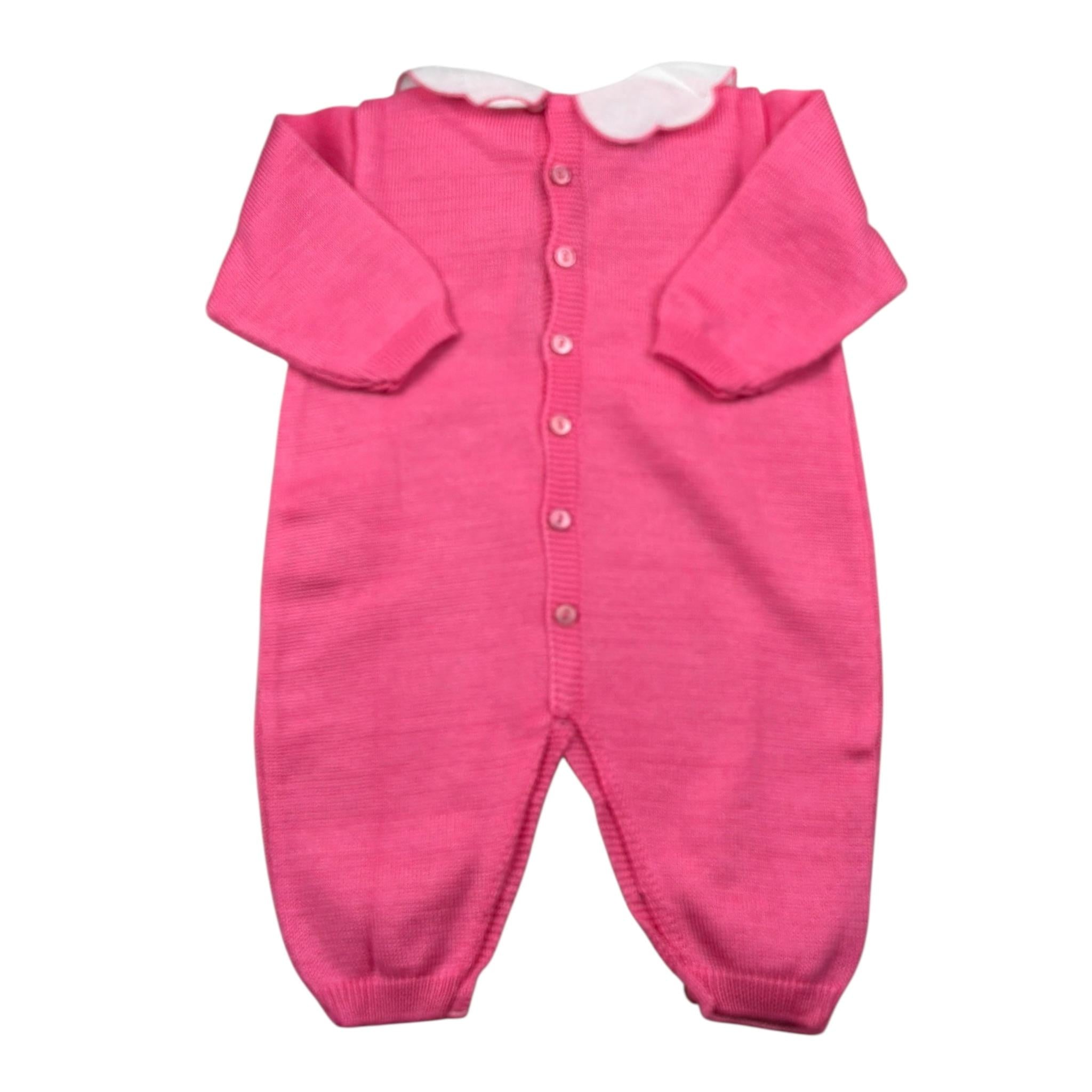 Marlu' Tutina Tinta Unita con Applicazioni per Neonata EL1410 FUXIA MARLU' 