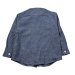 Manuel Ritz Camicia Manica Lunga Tinta Unita Collo Coreano per Neonato MR2493 BLU MANUEL RITZ 
