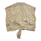 Balmain Camicia Mezza Manica Fantasia Maculata Bianco/Beige Per Bambina