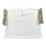 Magil T-Shirt Tinta Unita con Frange per Bambina FN26165J BIANCO MAGIL 
