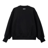 Msgm Felpa Chiusa Girocollo Tinta Unita con Stampa per Bambina S5MSJGSW107 NERO MSGM 