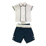 La Stupenderia Completo 2 Pezzi Camicia-Bermuda Bicolore per Neonato CCCT71 BIANCO/BLU LA STUPENDERIA 