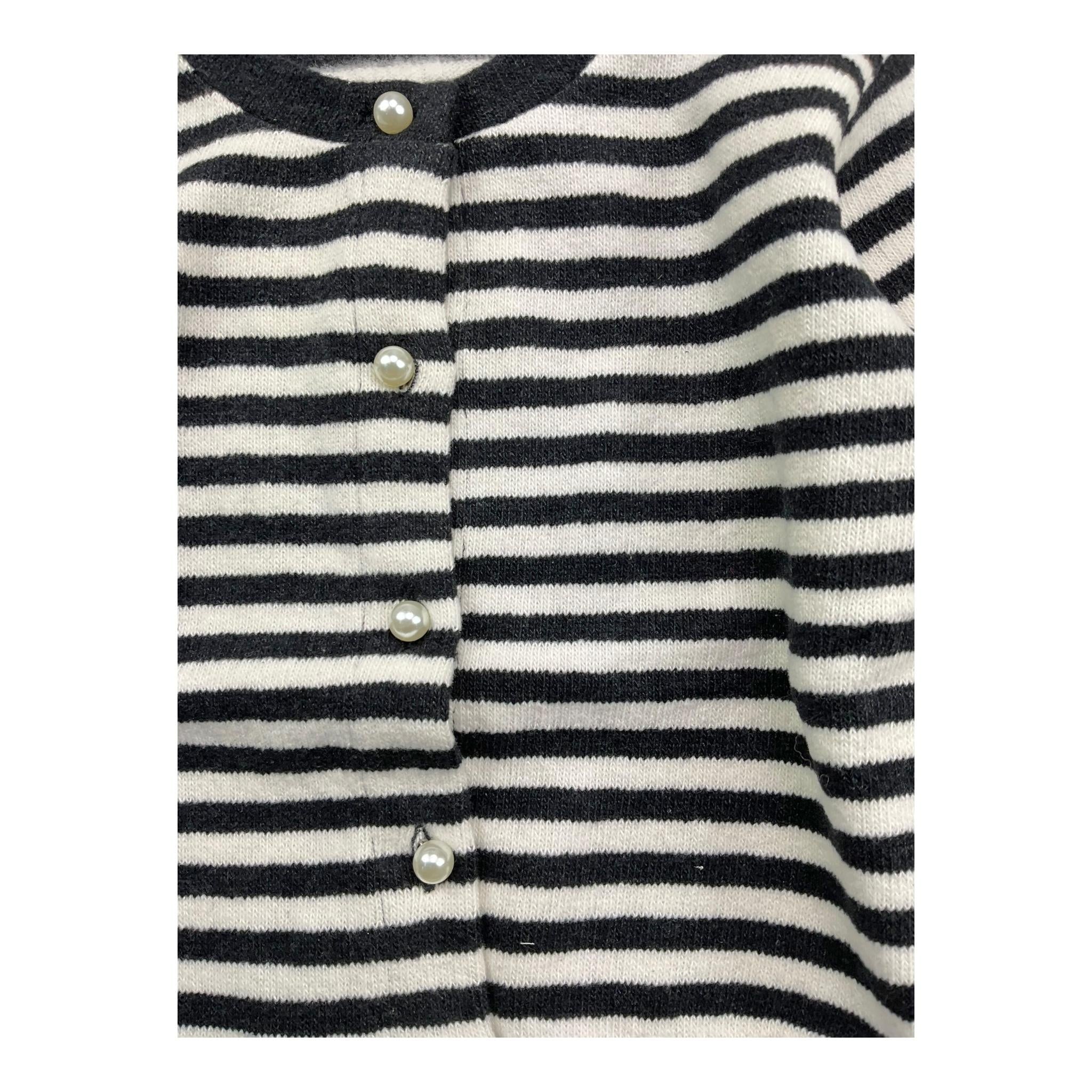 ZHOE & TOBIAH cardigan bicolore con fantasia a righe Bianco/nero per Neonata KTT19N BIANCO/NERO ZHOE & TOBIAH 