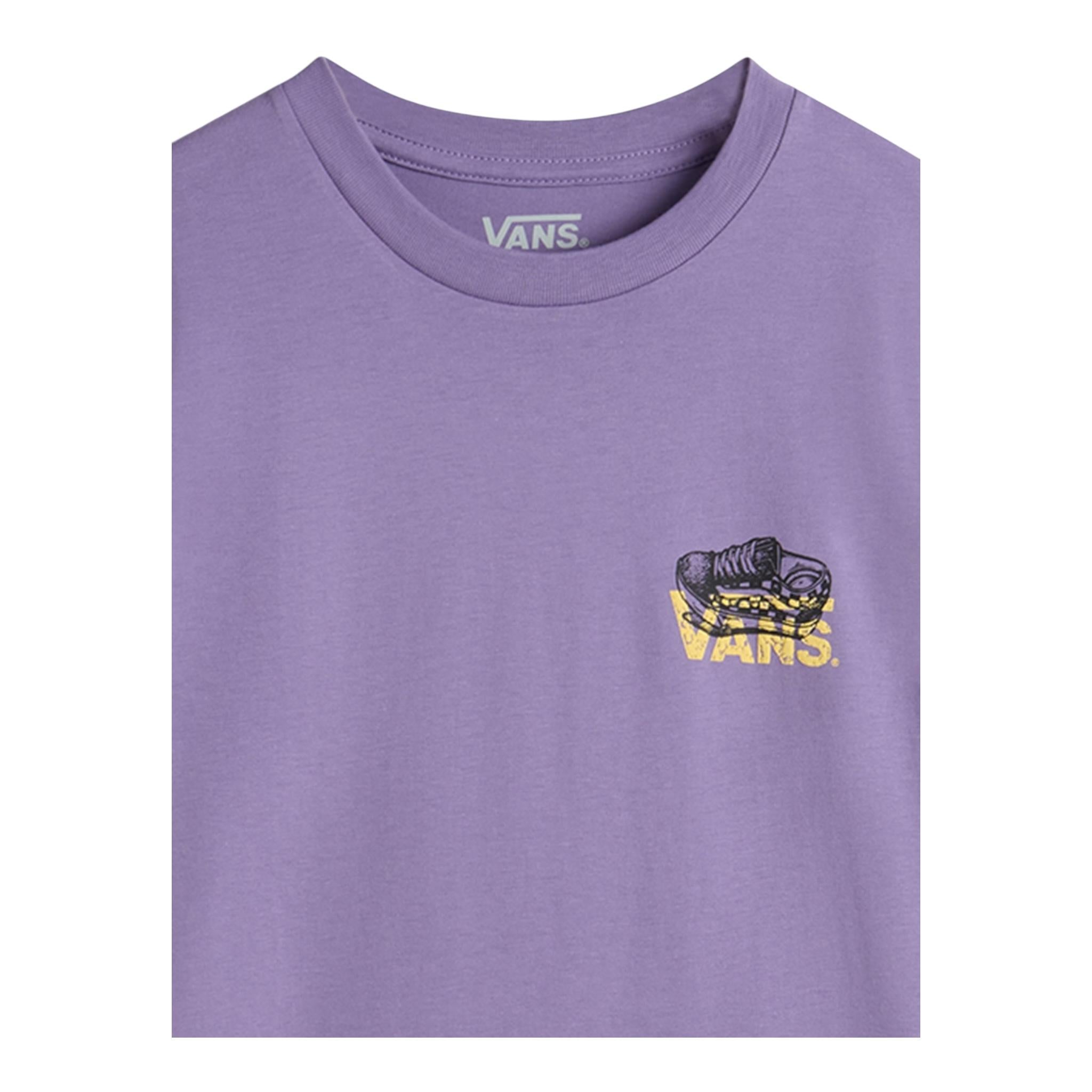Vans T-Shirt Girocollo Tinta Unita con Stampa per Bambino VN00MKU6PH VIOLA VANS 