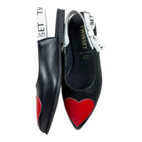 Twinset Ballerina Tinta Unita Con Stampa Cuore  Nero Per Bambina