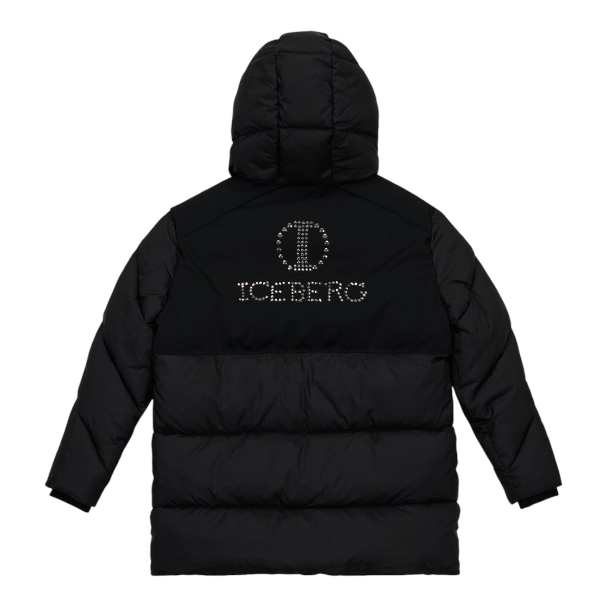 ICEBERG giubbino tinta unita con cappuccio e brillantini Nero per Bambina GBICE5353J NERO ICEBERG 