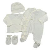 Babyvip Completo 4 Pezzi Tutina-Camicia Della Fortuna-Cappello-Calzini per Neonato T7264 BEIGE BABYVIP 