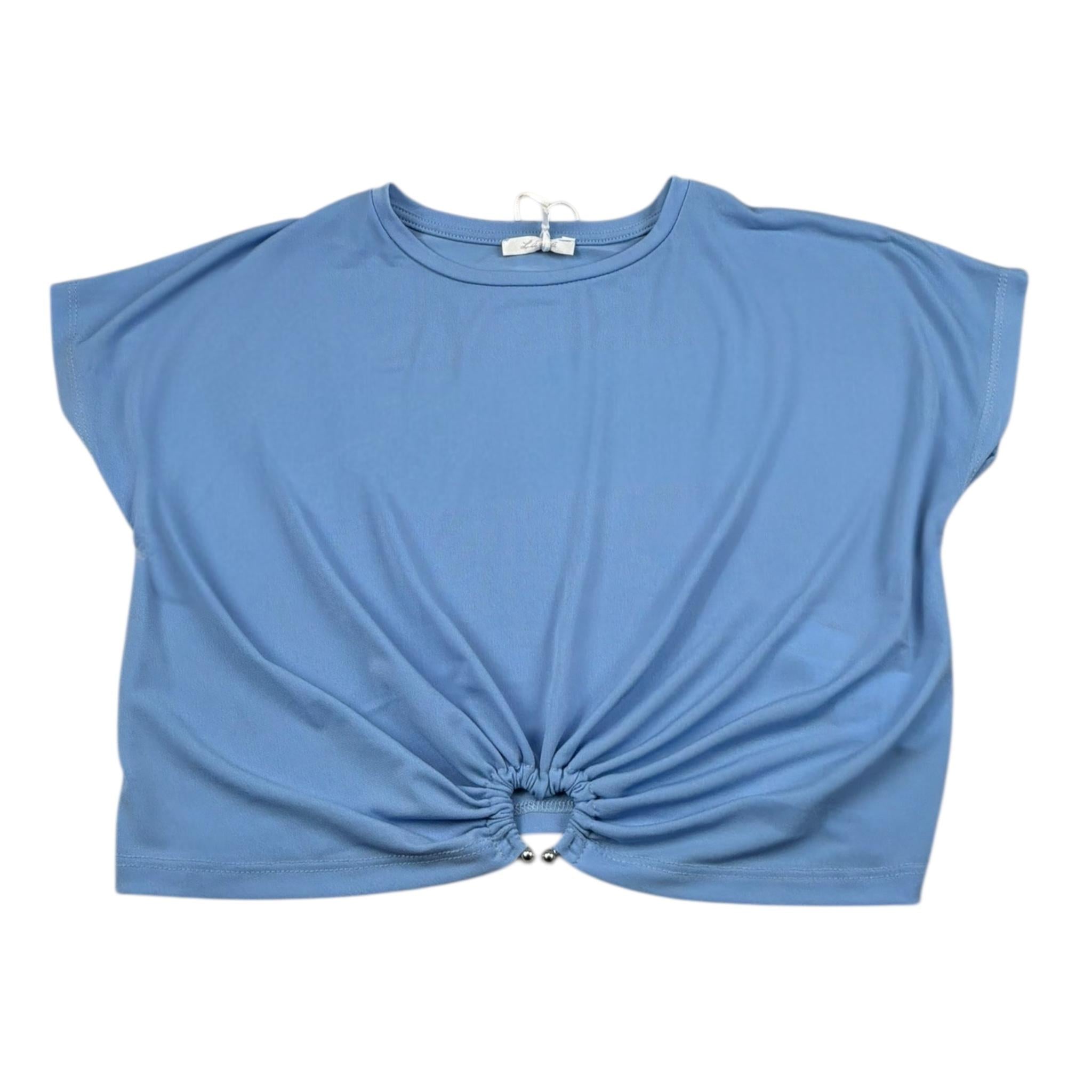 Lu Lu By Miss Grant Top Tinta Unita Mezza Manica per Bambina LL3622 AZZURRO LU LU BY MISS GRANT 