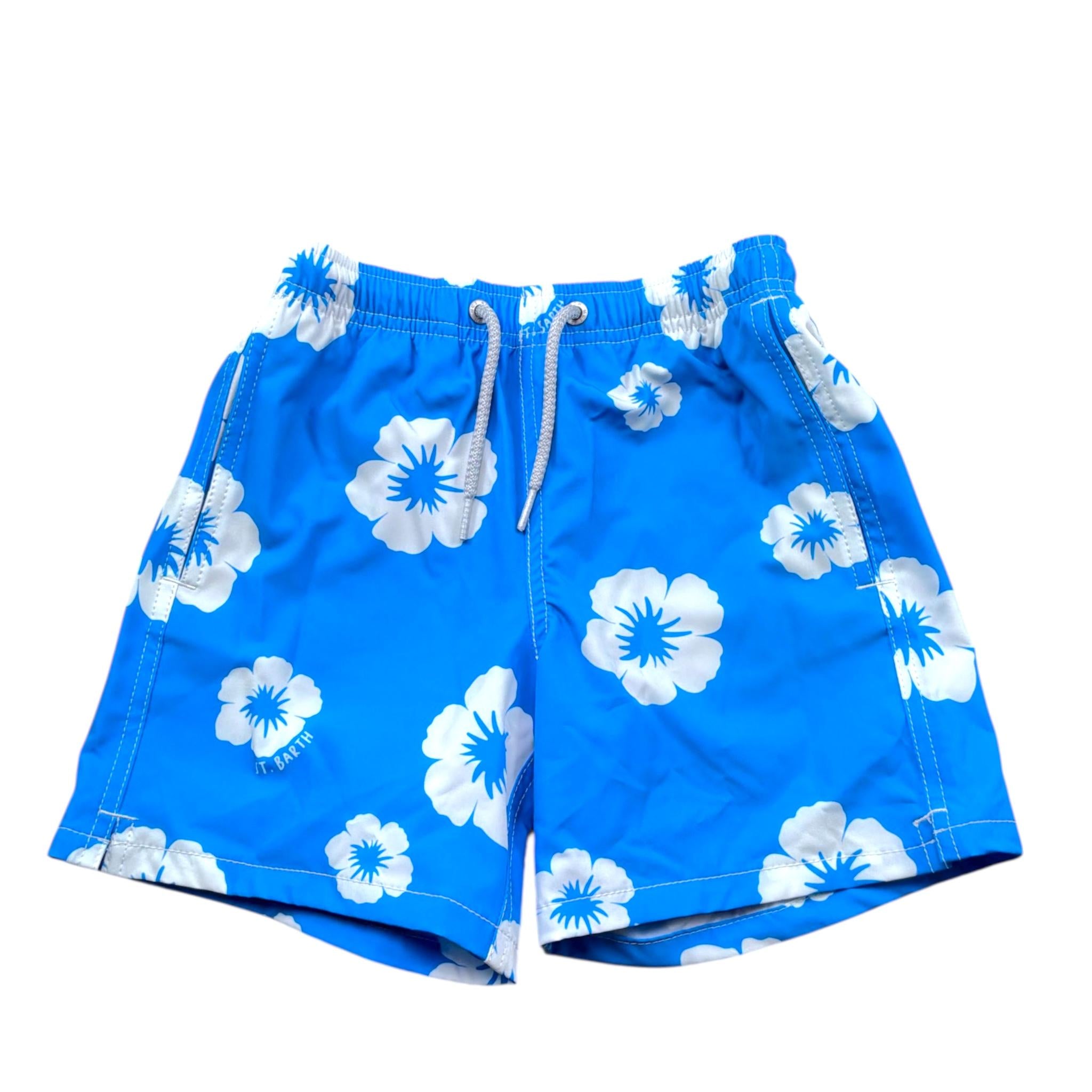 Saint Barth Costume Modello Boxer Tinta Unita con Stampa per Bambino SIMPLE AZZURRO SAINT BARTH 