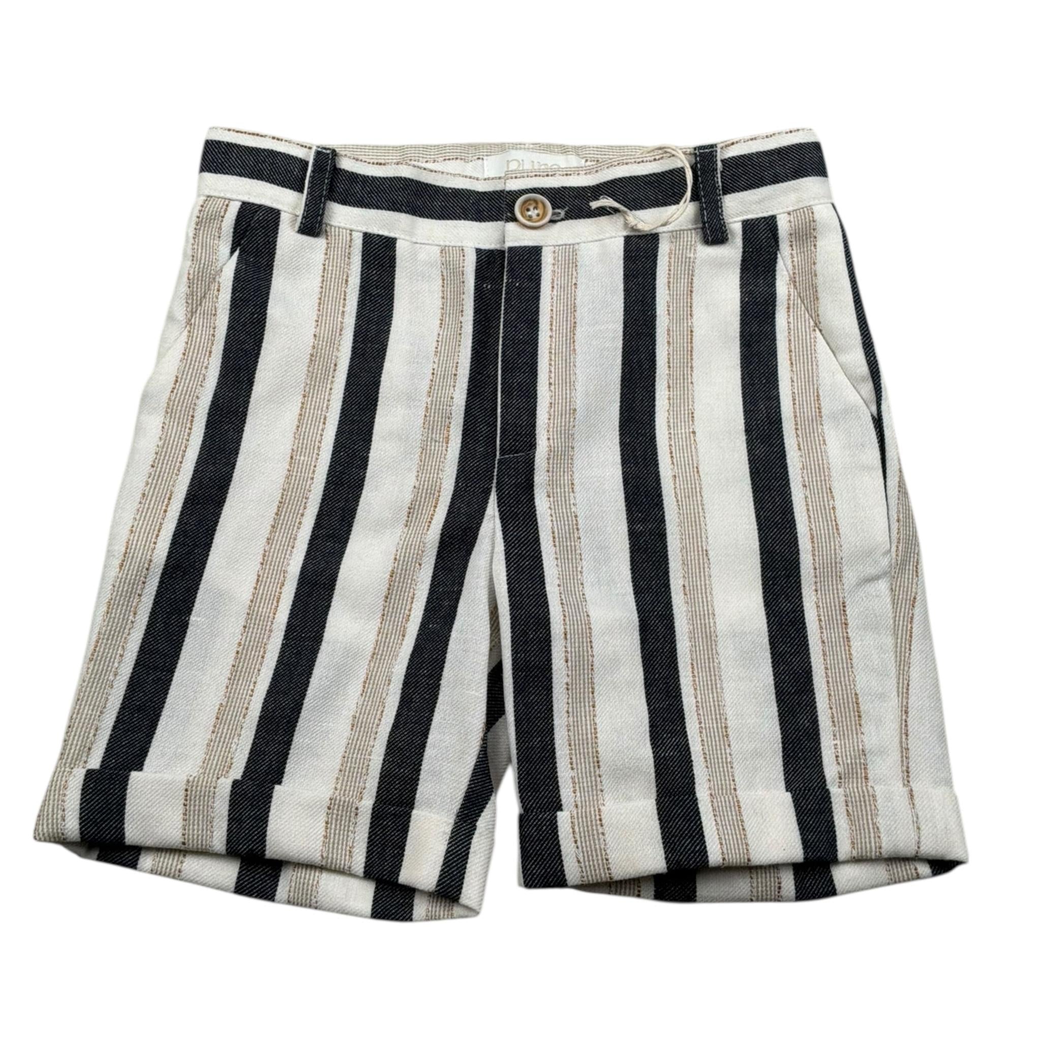 Pure Firenze Bermuda Fantasia A Righe con Girovita Regolabile per Neonato PC03290 BIANCO PURE FIRENZE 