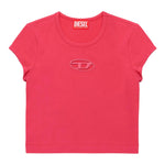 Diesel T-Shirt Girocollo Tinta Unita con Logo per Bambina J01830 FUXIA DIESEL 