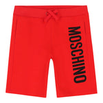 Moschino Bermuda tinta unita con Logo Rosso per Bambino HQQ007 ROSSO MOSCHINO 