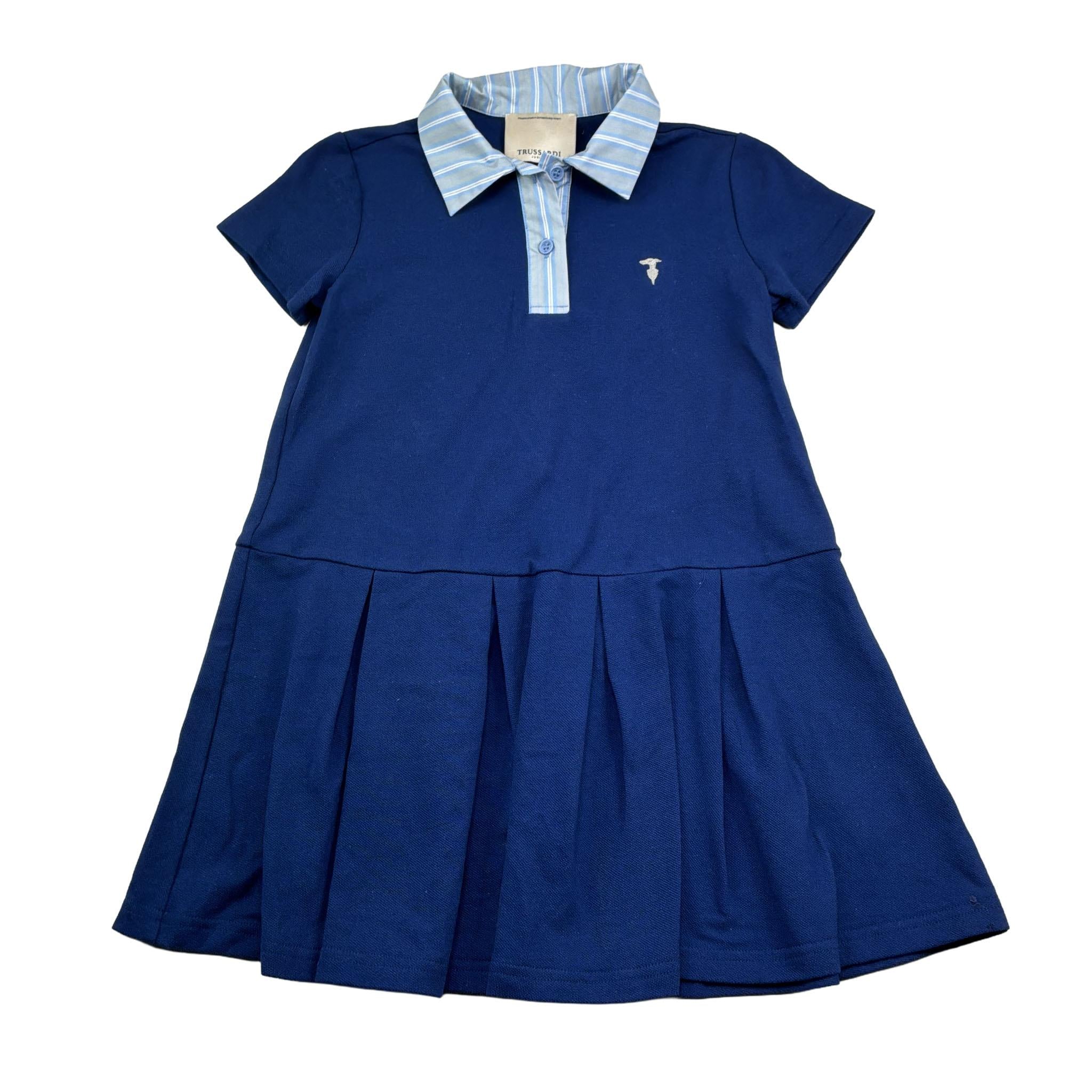 Trussardi Abit Mezza Manica Tinta Unita con Colletto per Bambina TGP26085VE BLU TRUSSARDI 