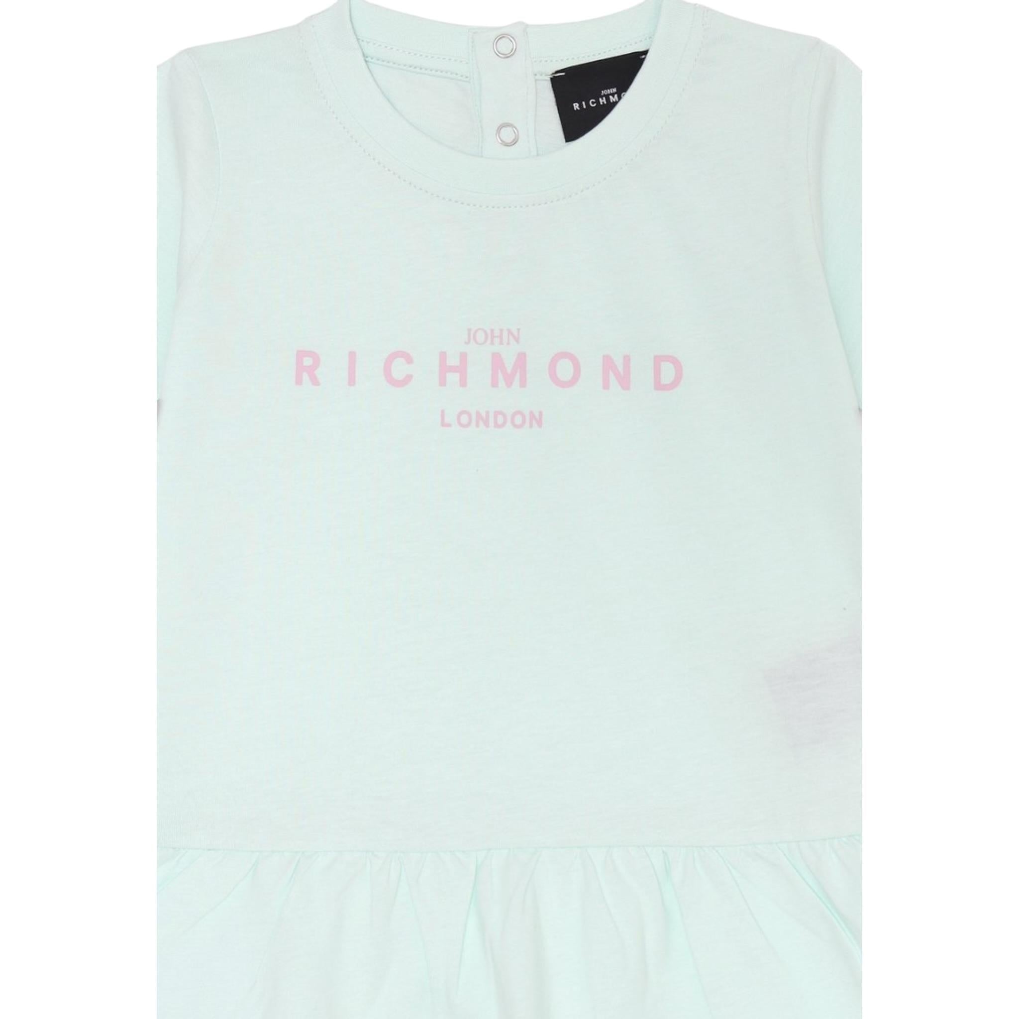 John Richmond Abito tinta unita con Stampa Verde Acqua per Neonata RIP25005VEXXX VERDE ACQUA JOHN RICHMOND 