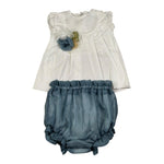 Barcellino Completo 2 Pezzi Camicia-Culotte per Neonata 120816 BIANCO/BLU BARCELLINO 