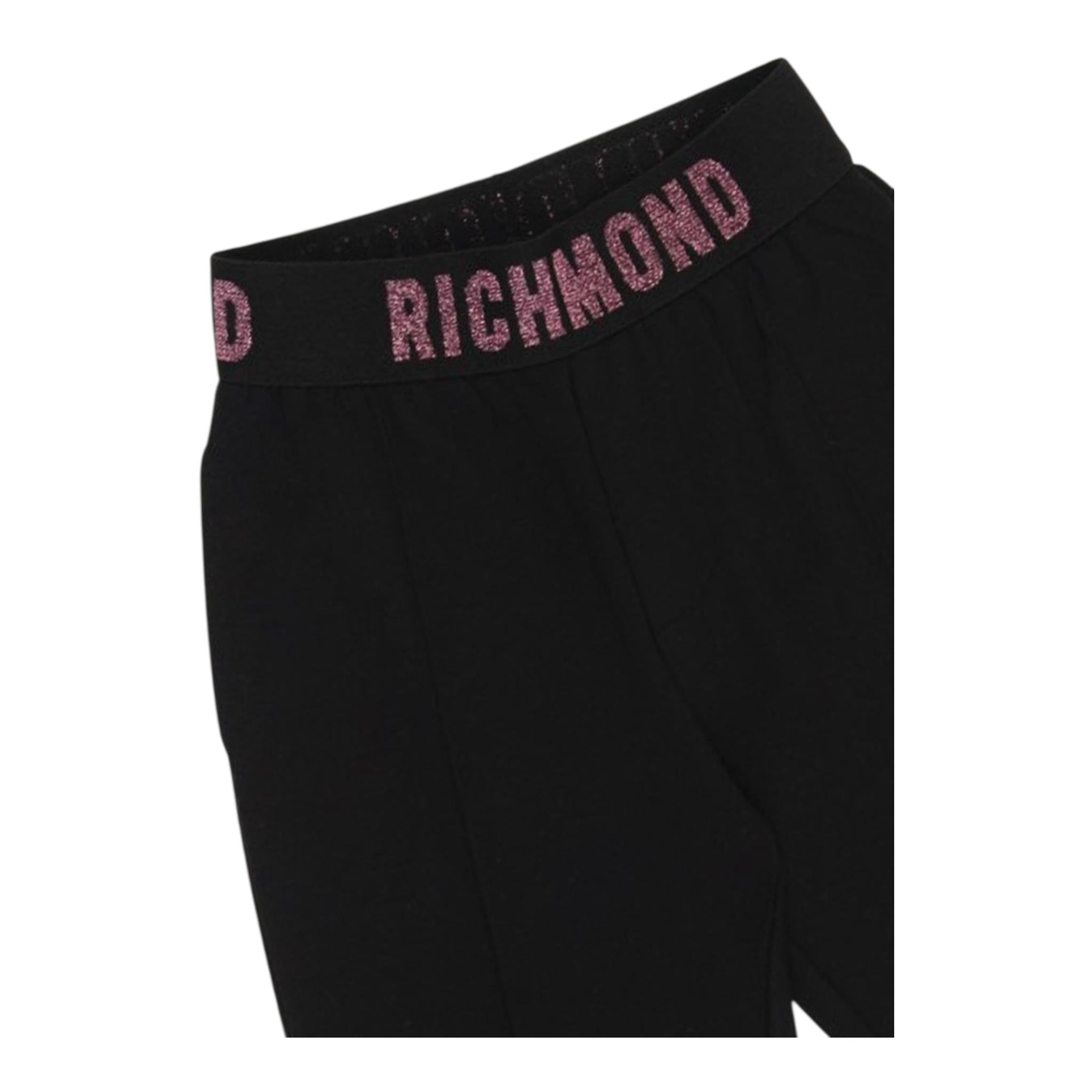 JOHN RICHMOND leggins tinta unita con elastico logato Nero per Neonata RIA24009LE NERO JOHN RICHMOND 