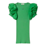 Twinset Abito Mezza Manica Tinta Unita Con Tulle Verde Per Bambina