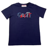 Cesare Paciotti T-Shirt Tinta Unita Girocollo con Stampa Blu per Neonato