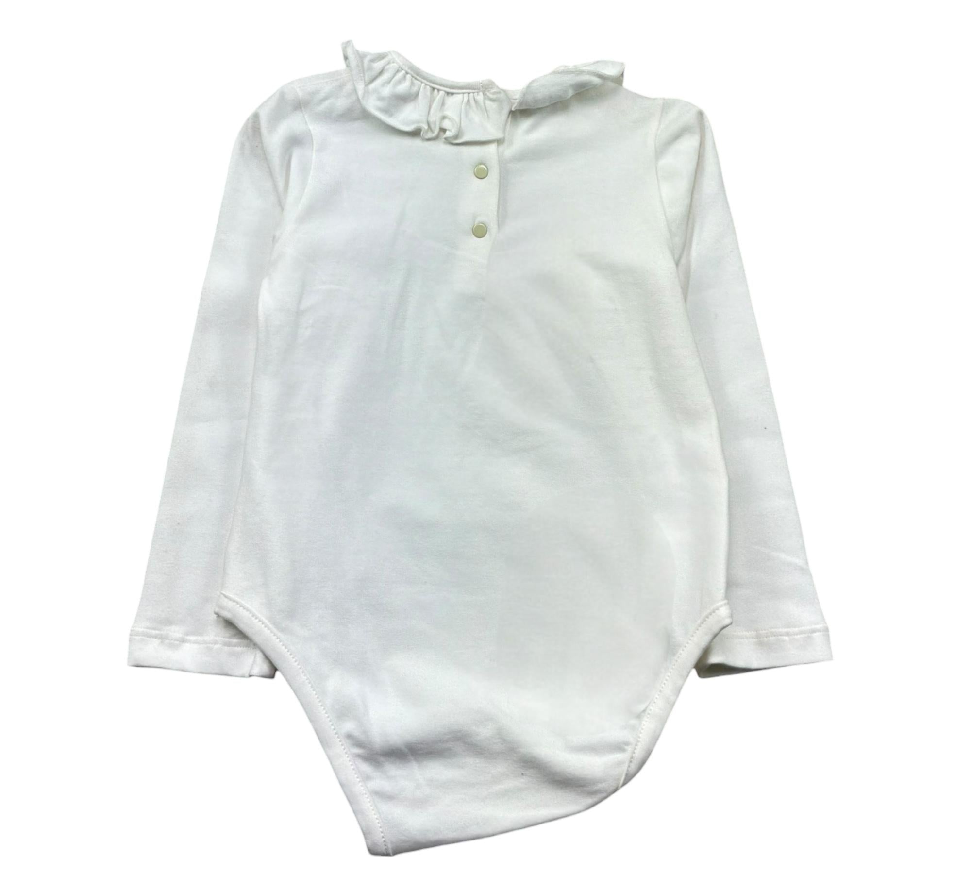 Le Bebe Body Manica Lunga Tinta Unita con Logo per Bambina LBG0462 BIANCO LE BEBE 