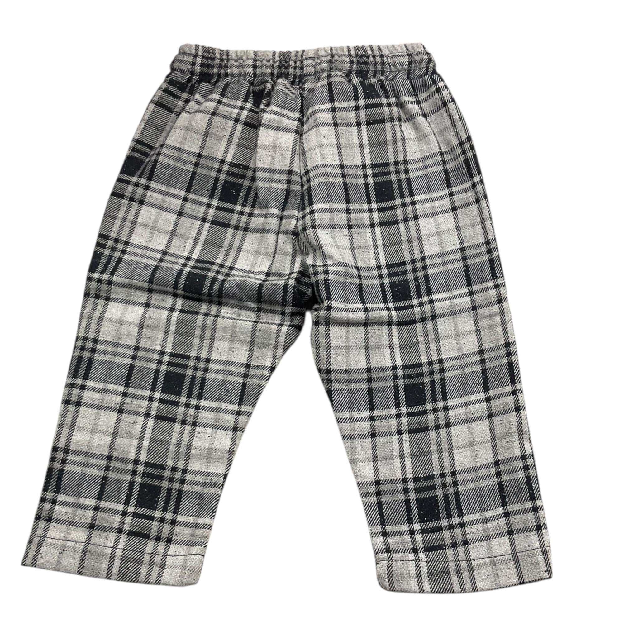 LE BEBE' pantalone tinta unita con fantasia a quadri Grigio per Neonato LBB4398 GRIGIO LE BEBE' 