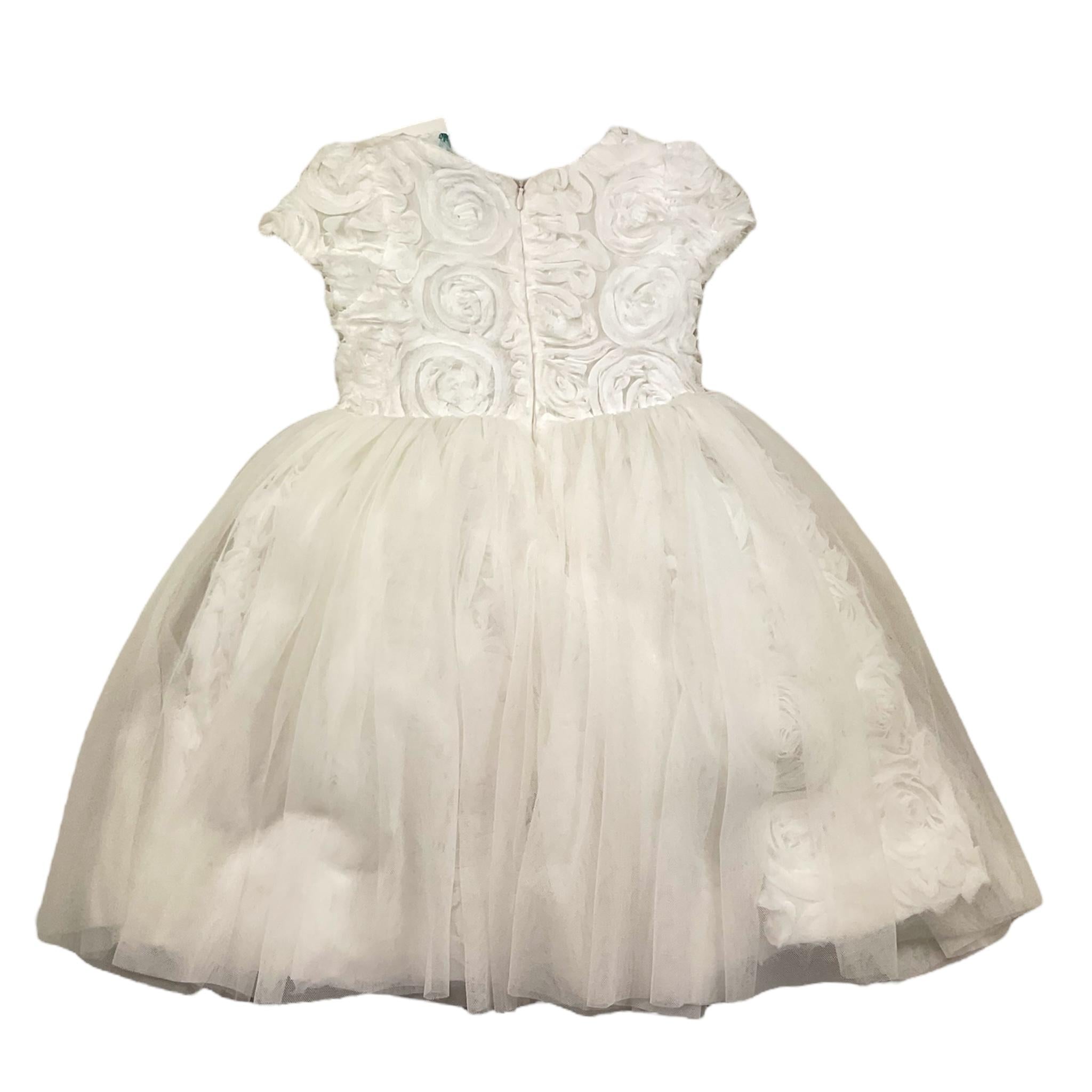 Abel & Lula Abito Mezza Manica Tinta Unita con Tulle per Bambina 5055 BIANCO ABEL & LULA 
