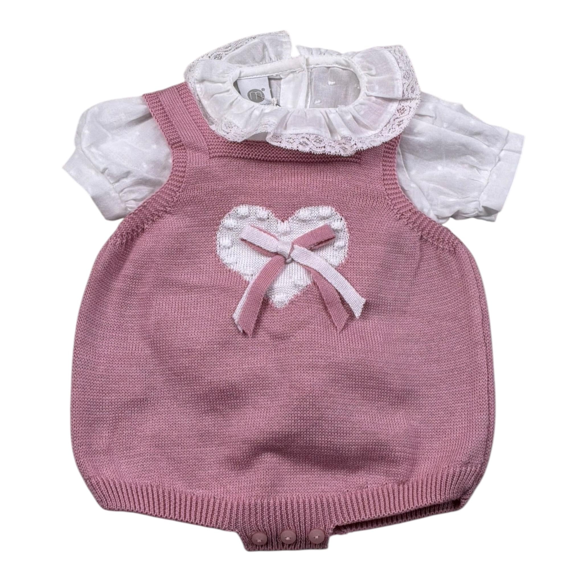 Marlu' Completo 2 Pezzi Camicia-Pagliaccetto per Neonata EB2630 ROSA/BIANCO MARLU' 