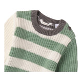 MINI BANDA maglia bicolore con fantasia a righe Bianco/verde per Neonato 37649 BIANCO/VERDE MINI BANDA 