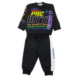 Cesare Paciotti Completo 2 Pezzi Felpa-Pantalone Tinta Unita Nero Per Bambino