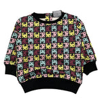 JOHN RICHMOND felpa chiusa girocollo stampa fantasia logo Nero per Neonata RIA25080FE NERO JOHN RICHMOND 