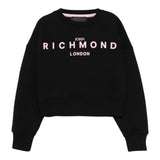 John Richmond Felpa Chiusa Girocollo Tinta Unita con Logo per Bambina RGP25003FE NERO JOHN RICHMOND 