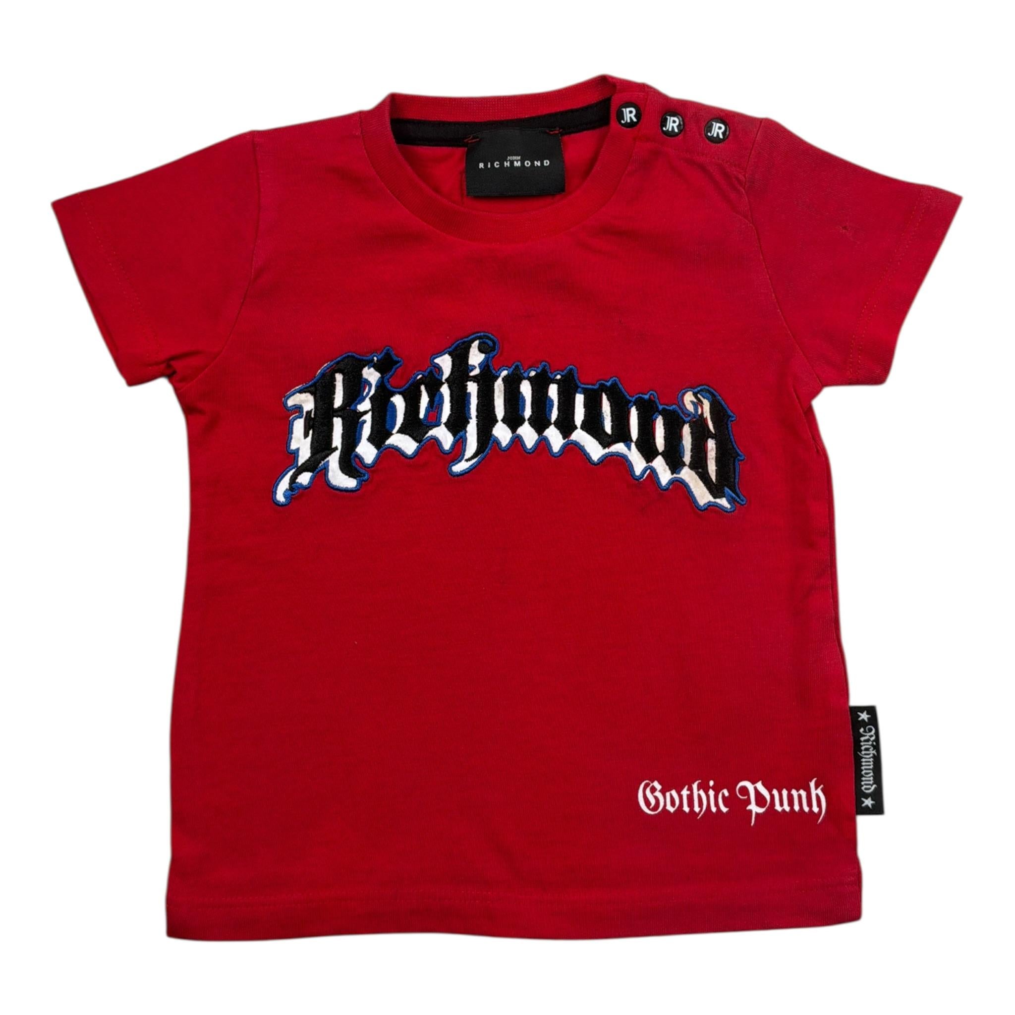 John Richmond T-Shirt Girocollo tinta unita con Stampa Rosso per Neonato RIP23075TS ROSSO JOHN RICHMOND 