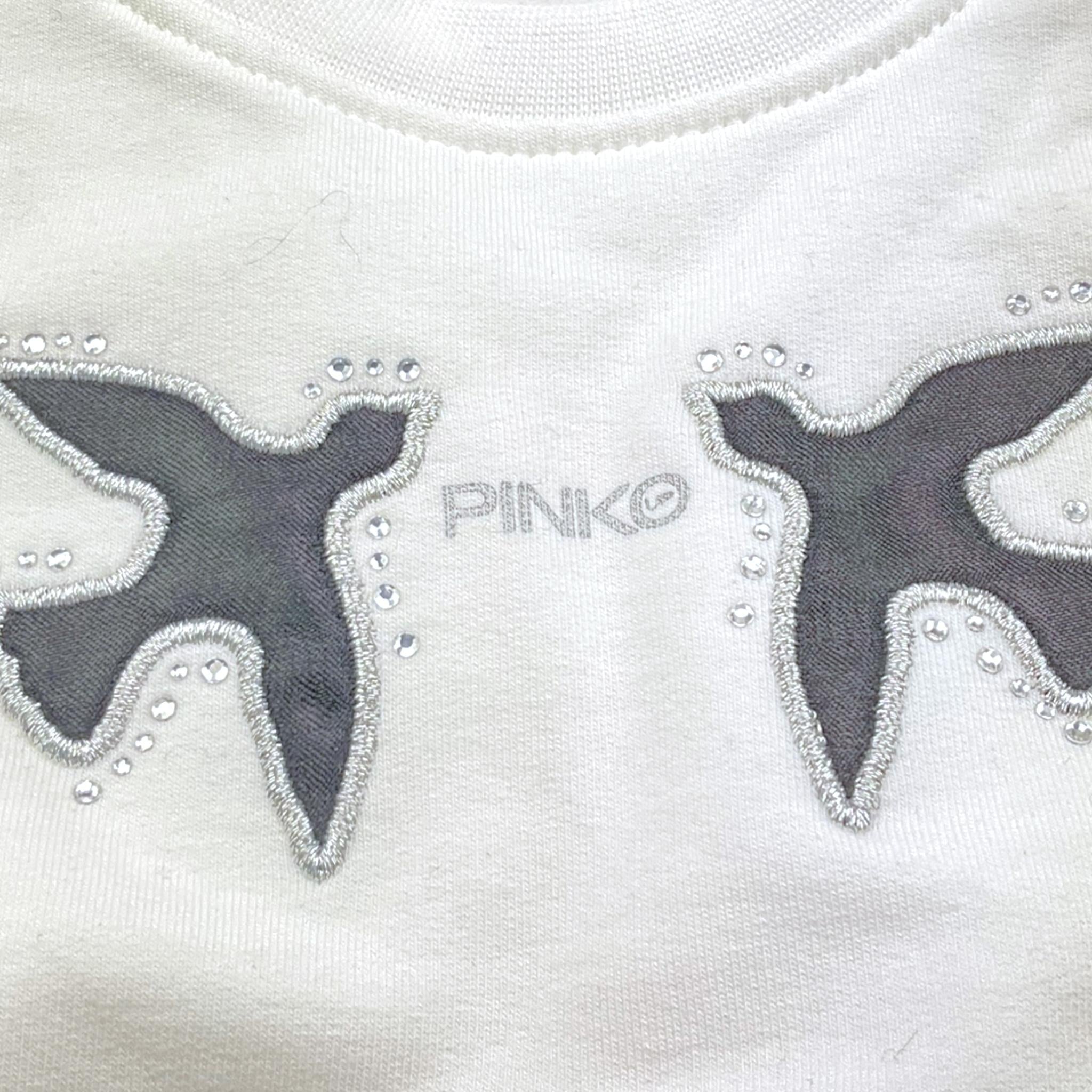 PINKO felpa girocollo tinta unita con stampa Bianco per Neonata F4PIBGSW208N BIANCO PINKO 
