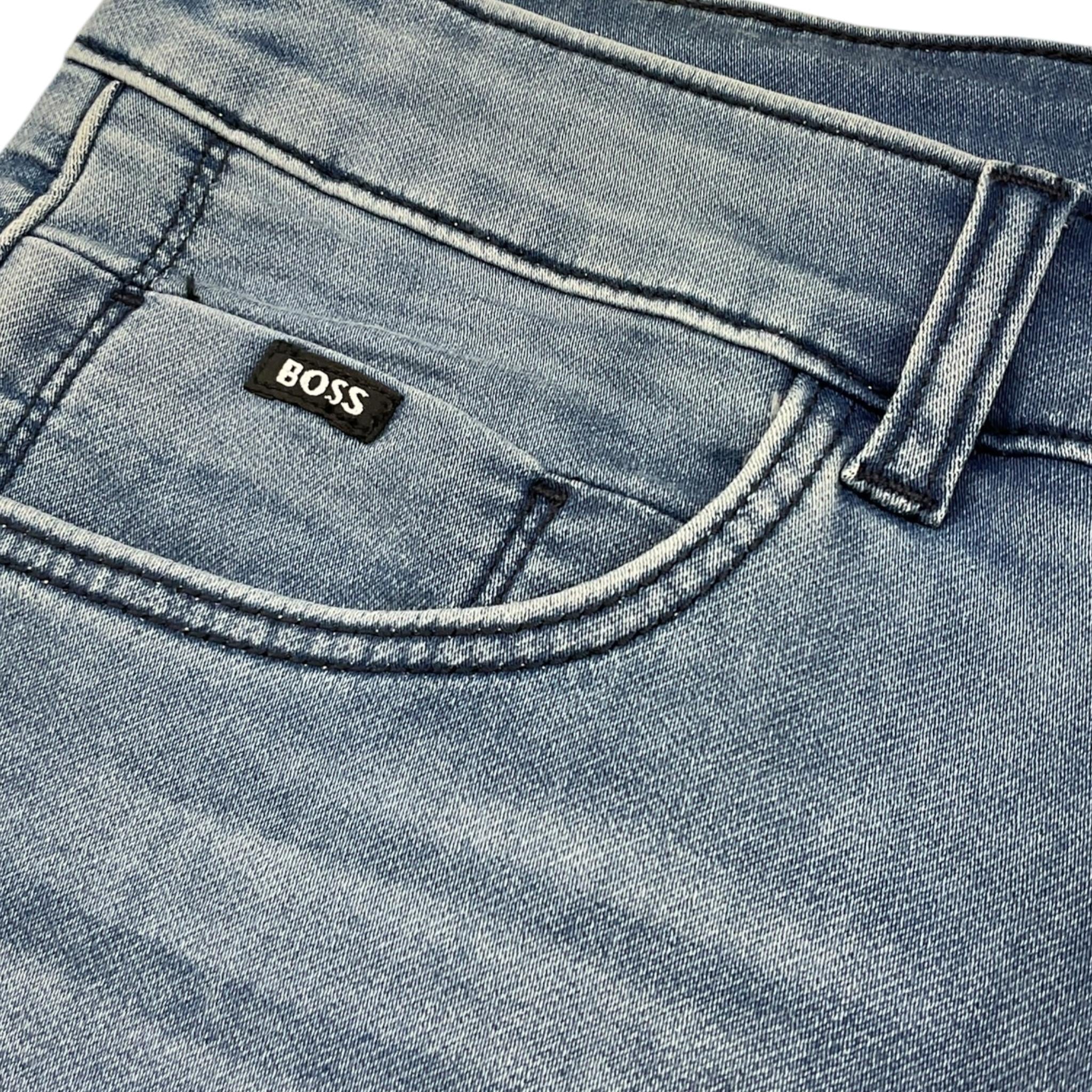 Boss Bermuda In Denim Tinta Unita con Tasche per Bambino J51995 BLU BOSS 