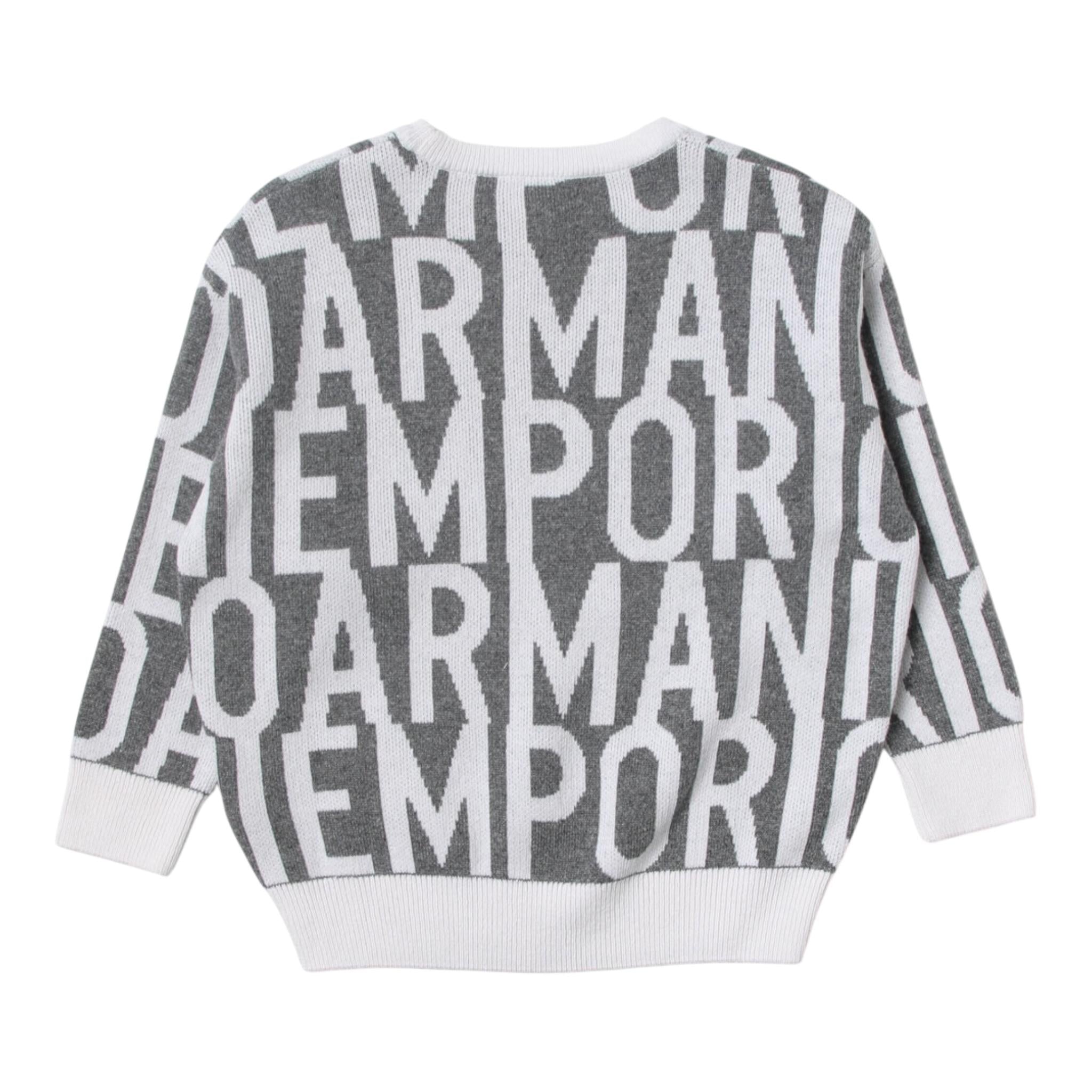 EMPORIO ARMANI maglia girocollo bicolore con logo Bianco/grigio per Bambino 6L4M59 BIANCO/GRIGIO EMPORIO ARMANI 